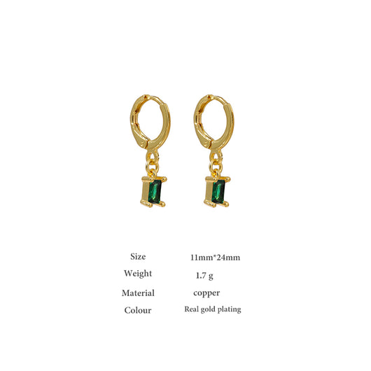 Aretes Rectangulares Minimalistas Chapados en Oro - Estilo Fashion Blogger - Image 9