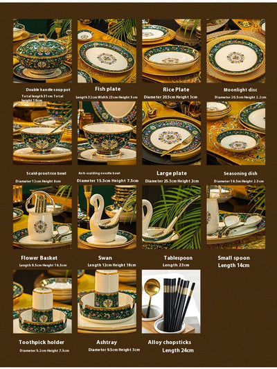 Juego de Vajilla de Porcelana Esmaltada Estilo Hogar - Image 7
