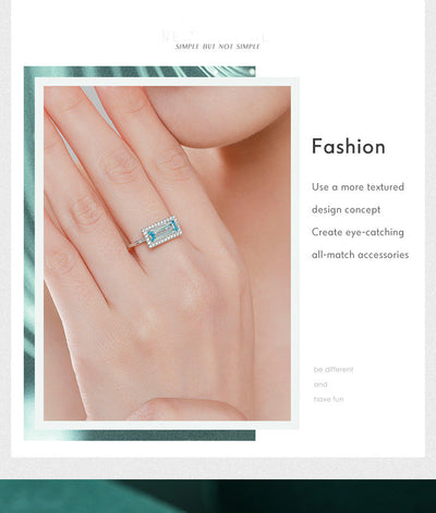 Anillo de Plata 925 con Aguamarina y Circón - Diseño Elegante - Image 8