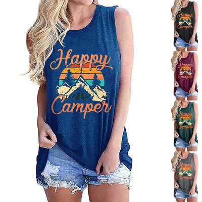 Playera sin Mangas Estampado Alegre Cuello Redondo para Mujer - Image 11