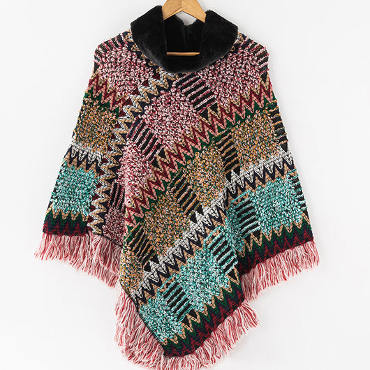 Poncho Cuello Alto Tejido para Otoño e Invierno - Image 5