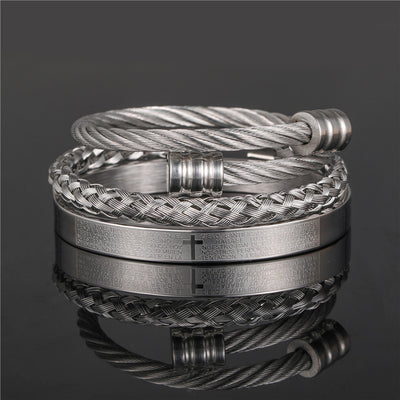 Pulsera de Acero Titanio Estilo Punk con Diseño Romano - Image 19