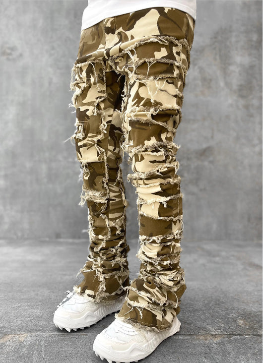 jeans, trousers, beige, white, burgundy, ripped, distressed, patched - Image 25