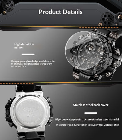 Reloj Deportivo Multifunción Dual Display en Aleación Multicolor - Image 12