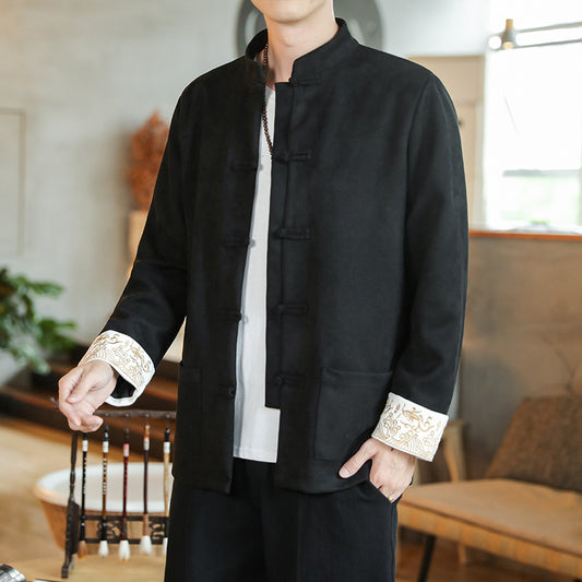 Chaqueta Hanfu Buddha Estilo Chino Retro para Hombre - Image 2