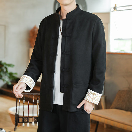 Chaqueta Hanfu Buddha Estilo Chino Retro para Hombre - Image 2