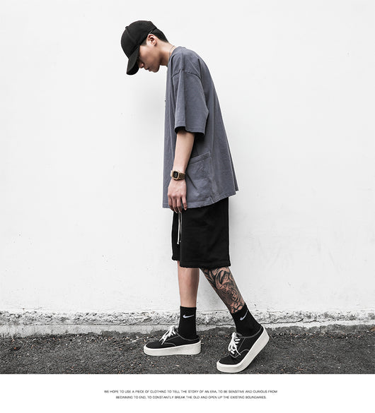 Camiseta Casual Americana de Manga Corta con Bolsillo y Orilla Deshilachada para Hombre - Image 27