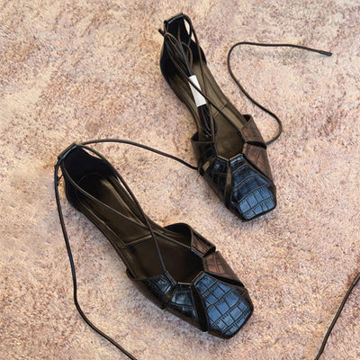 Sandalias Romanas Huecas de Punta Cuadrada - Diseño Versátil - Image 7