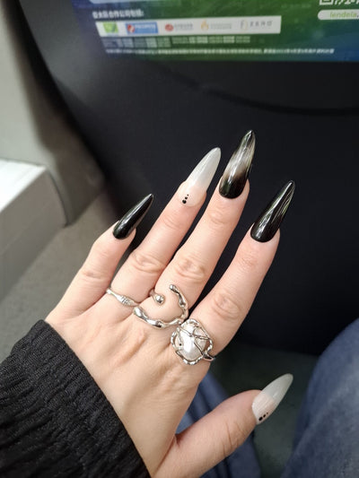 Armadura Estilo Chino Contemporáneo con Teñido Halo Blanco y Negro - Image 5
