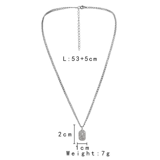 Collar Minimalista Cuadrado Acero Inoxidable para Hombre - Image 10