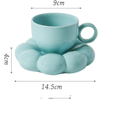 Taza de Desayuno con Plato de Cerámica Floral y Colores Vibrantes - Image 3