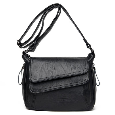 Bolso Mensajero de Cuero Suave - Cartera Cuadrada Clásica Compacta - Image 6