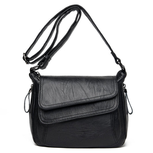 Bolso Mensajero de Cuero Suave - Cartera Cuadrada Clásica Compacta - Image 6