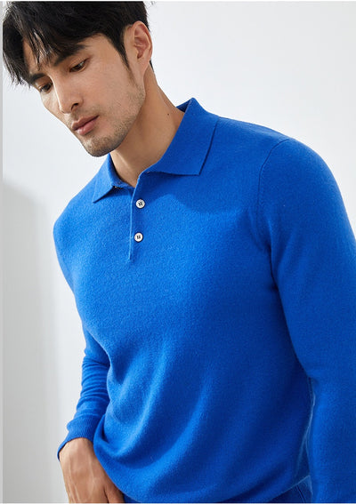 Suéter Tipo Polo de Cachemira Pura para Hombre - Image 17
