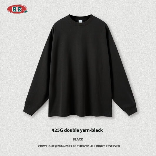 Camiseta Manga Larga Oversize para Hombre - Algodón Puro Otoño Invierno - Image 13