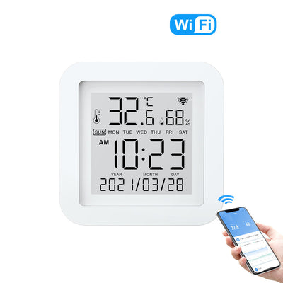 Sensor WiFi de Temperatura y Humedad para Hogar Inteligente con Pantalla y Control por Voz