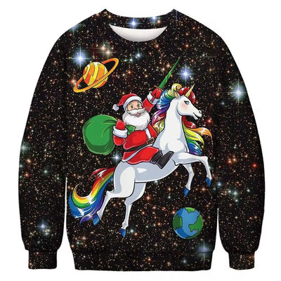 Suéter Navideño Unisex con Estampado 3D de Cuello Redondo - Image 16