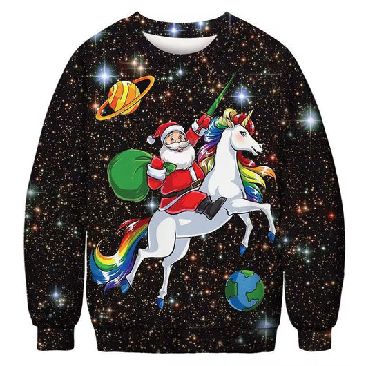 Suéter Navideño Unisex con Estampado 3D de Cuello Redondo - Image 16