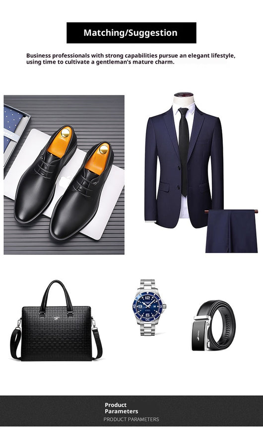 Zapatos de Vestir Ejecutivos en Cuero Suave con Punta Pronunciada - Image 14
