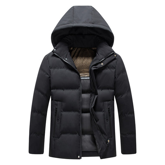 Abrigo Acolchado de Algodón para Hombre con Capucha Desmontable Forrada en Polar - Image 2