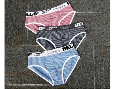 Calzoncillos Tipo Slip Rayas Algodón Hombre Cintura Baja Transpirables - Image 12