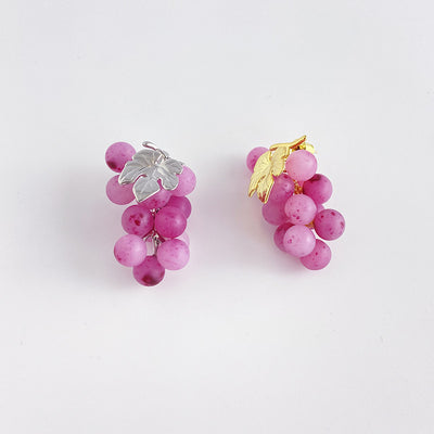 Aretes Uva Púrpura y Azul - Diseño Europeo Moderno con Personalidad - Image 4