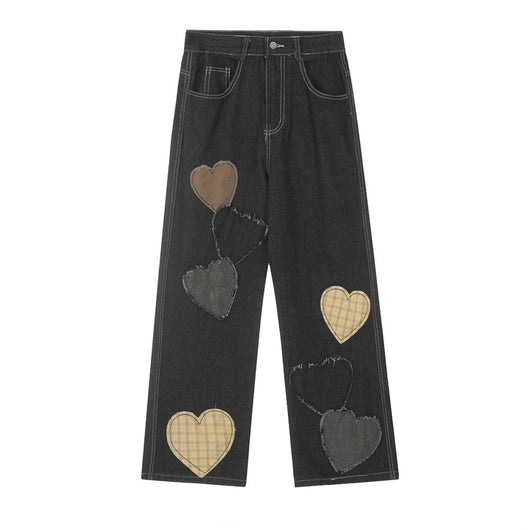 Pantalones Vaqueros Rectos con Parches de Contraste para Hombre - Image 6