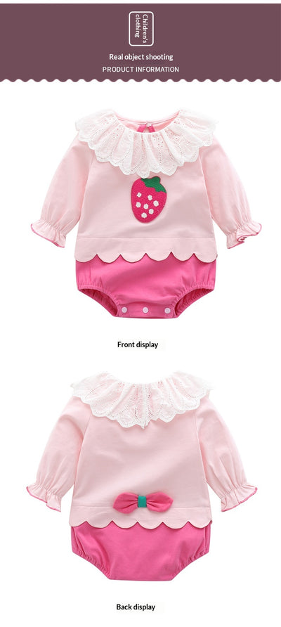 Enterizo Largo de Fresa para Bebé Niña - Image 11