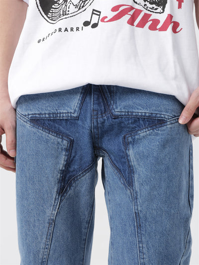 Jeans Hip-hop con Pentagrama y Cierre Lateral para Hombre - Image 12