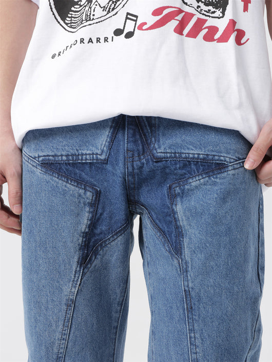 Jeans Hip-hop con Pentagrama y Cierre Lateral para Hombre - Image 12