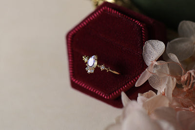 Anillo de Piedra de Luna Azul Natural con Baño de Oro y Plata - Image 12