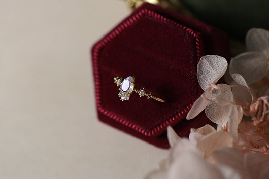 Anillo de Piedra de Luna Azul Natural con Baño de Oro y Plata - Image 12