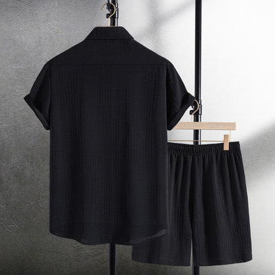 Conjunto Casual Hombre: Camisa y Shorts Jacquard Manga Corta - Image 10