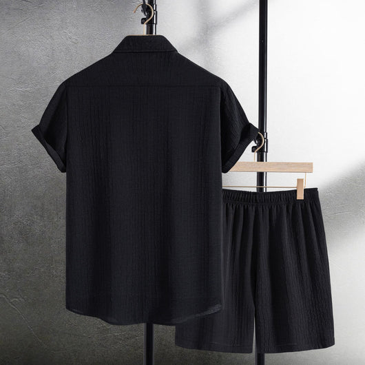 Conjunto Casual Hombre: Camisa y Shorts Jacquard Manga Corta - Image 10