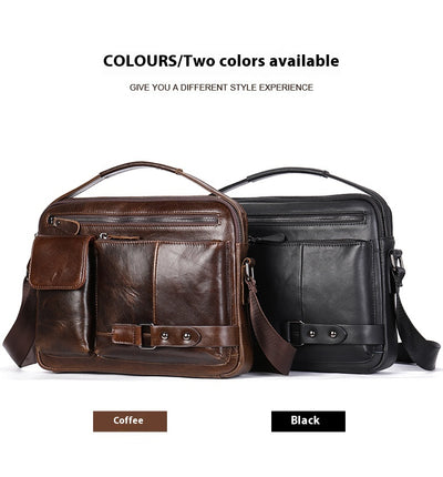 Bolsa Mensajera de Cuero Genuino con Acabado Encerado para Hombre - Image 16