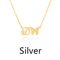 Butterfly pendant letter necklace Plateado D