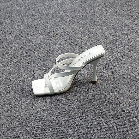 Sandalias de Tacón Alto Coreanas Versátiles para Mujer Talla Grande