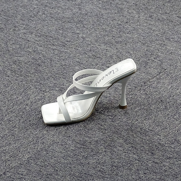 Sandalias de Tacón Alto Coreanas Versátiles para Mujer Talla Grande