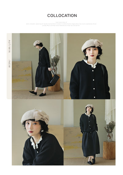 Boina de Lana con Moño Retro para Mujer - Elegante y Cálida para Otoño e Invierno - Image 8