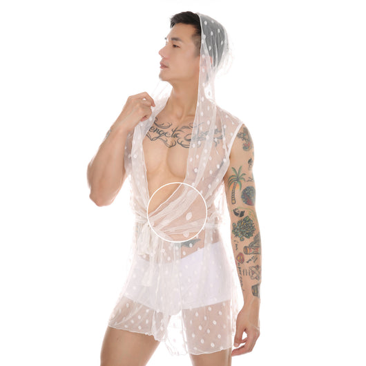 Bata de Dormir Transparente con Encaje para Hombre - Image 3