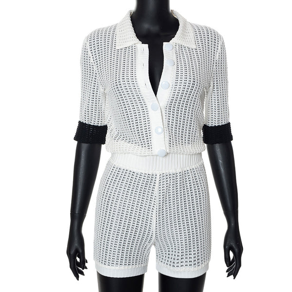 Traje para Mujer con Solapa y Contraste de Botones - Image 7
