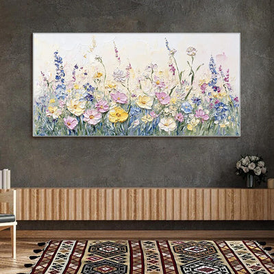 Cuadro Decorativo Flores 3D con Técnica Paleta - Arte Moderno para Sala de Estar - Image 7