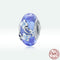 Cuentas de Plata 925 con Flores de Cristal Azul