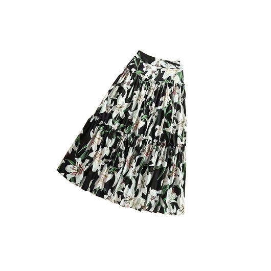 Conjunto Elegante: Blusa Blanca con Falda Midi Negra y Blanca - Image 22