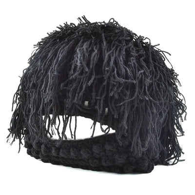 Gorro Tejido Divertido con Barba y Peluca Integrada - Image 4