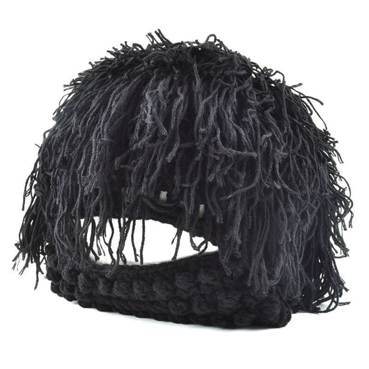 Gorro Tejido Divertido con Barba y Peluca Integrada - Image 4