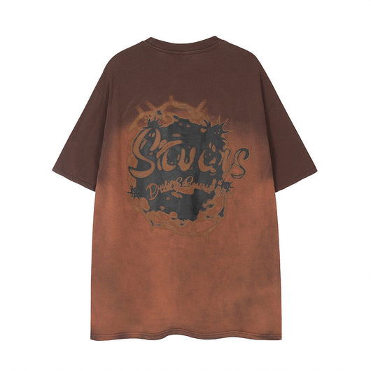 Playera Degradado Tie-Dye Manga Corta Estilo Relajado