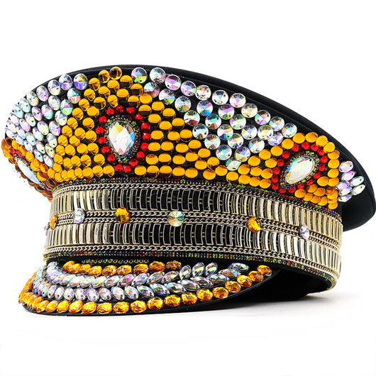 Gorro Plano Dorado con Diamantes para Fiestas y Carnavales - Image 8
