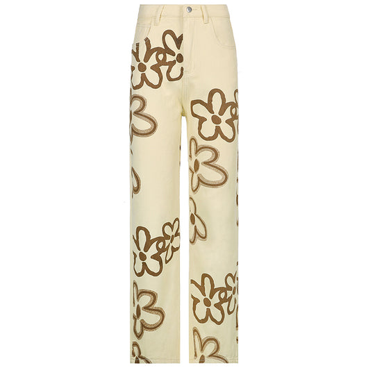 Jeans Rectos con Estampado Street Wear Casual - Image 2