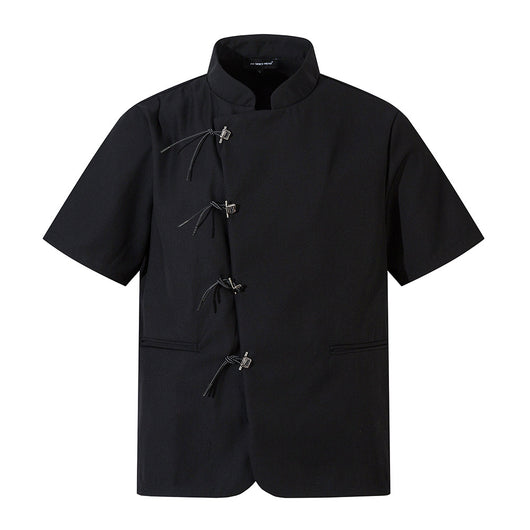 Camisa Suelta de Manga Corta con Solapa para Hombre - Image 5